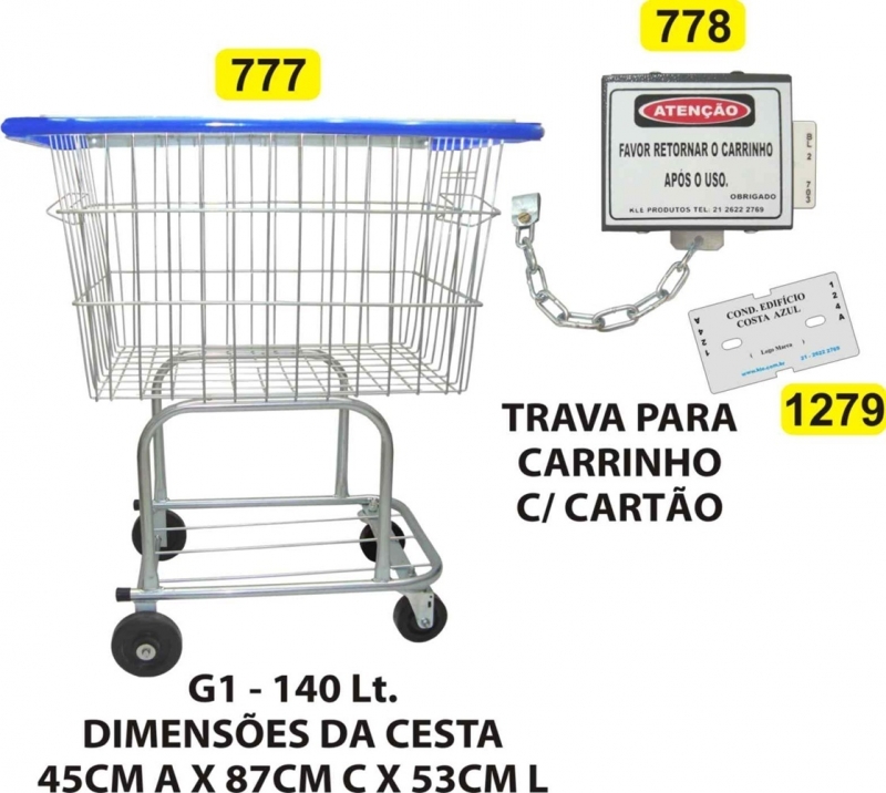 Carrinho de compras - trava - cartão