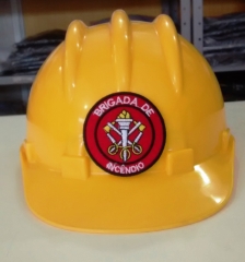 Capacete brigada de incêndio amarelo para identificação de brigadistas.