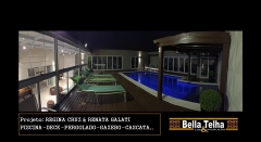 Píscina, piscina com deck, piscina com cascata, cascata, iluminação piscina, aquecimento de piscina, trocador de calor, aquecimento solar para piscina, piscina de vinil, piscina de alvenaria, piscina de fibra, spa é na bella telha