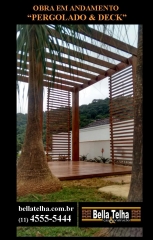 Pergolado de madeira, pergolado, deck, pergolado na praia, pergolado no abc, pergolado em são paulo, pergolado de madeira é na bella telha 11 4555-5444 www.bellatelha.com.br